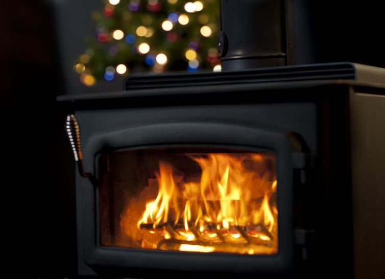Wood Stove with Tree