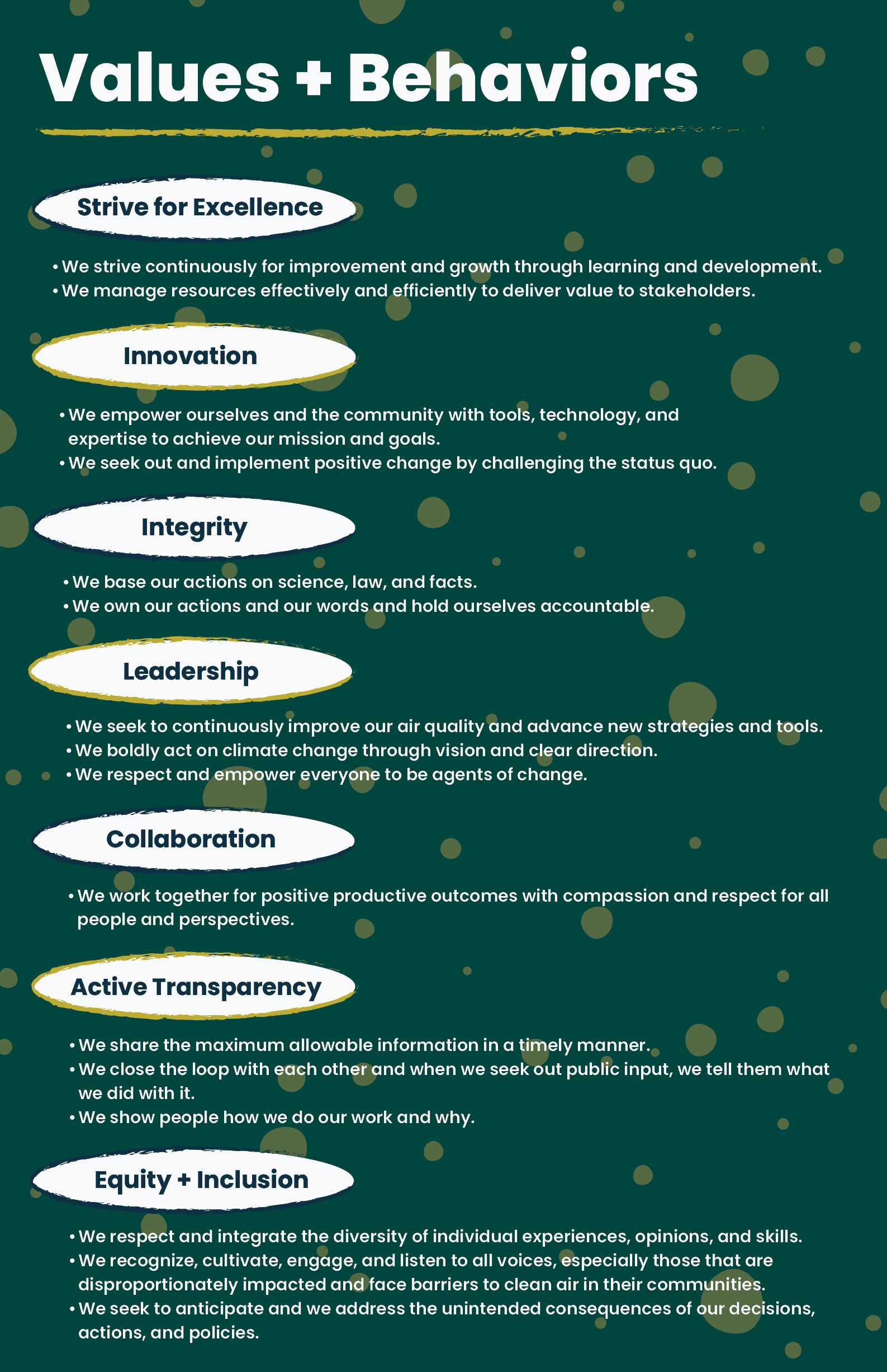 Values and Behaviors